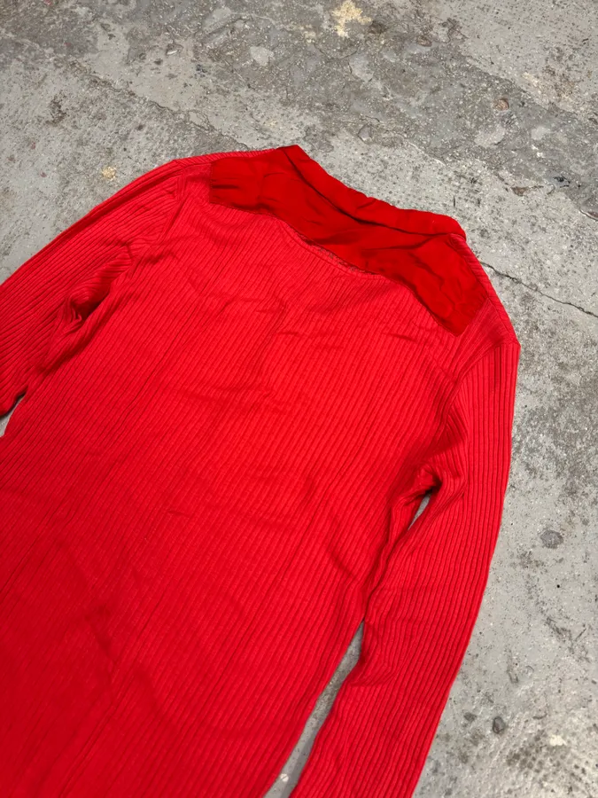 Marithé + François Girbaud Red Pleats Longsleeves - Image 3