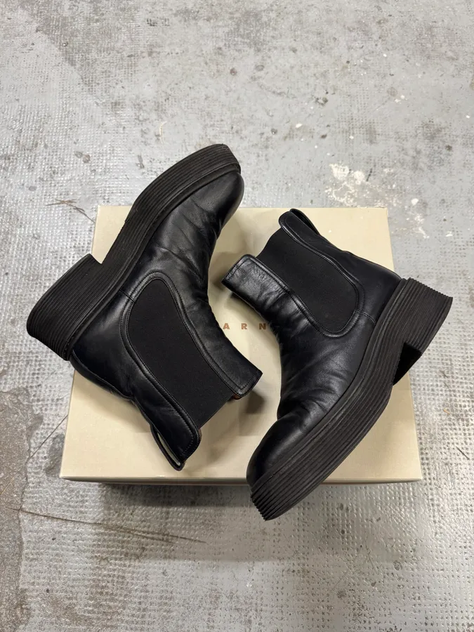 Marni Black Leather Premium Boots - Image 2
