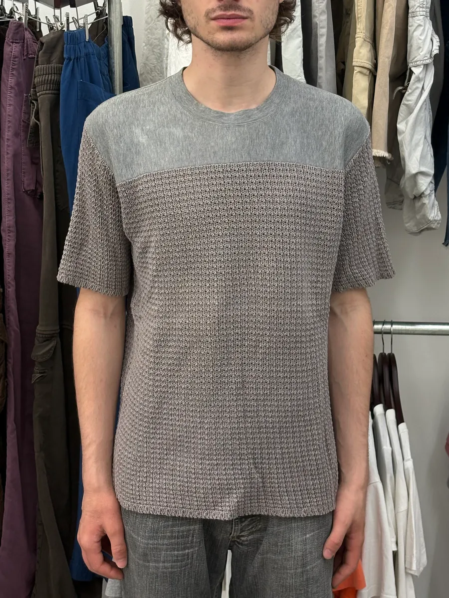 Marni Grey Hybrid Knitted T-Shirt - Image 2