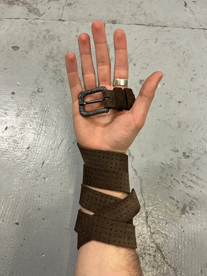 Massimo Rebecchi Brown Suede Leather Belt - Image 2