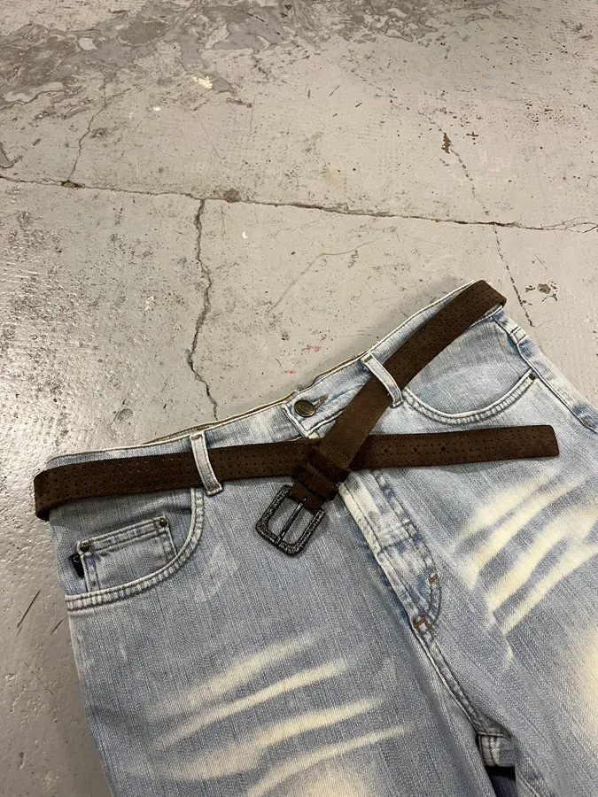 Massimo Rebecchi Brown Suede Leather Belt - Image 3