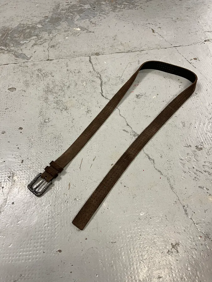 Massimo Rebecchi Brown Suede Leather Belt - Image 4