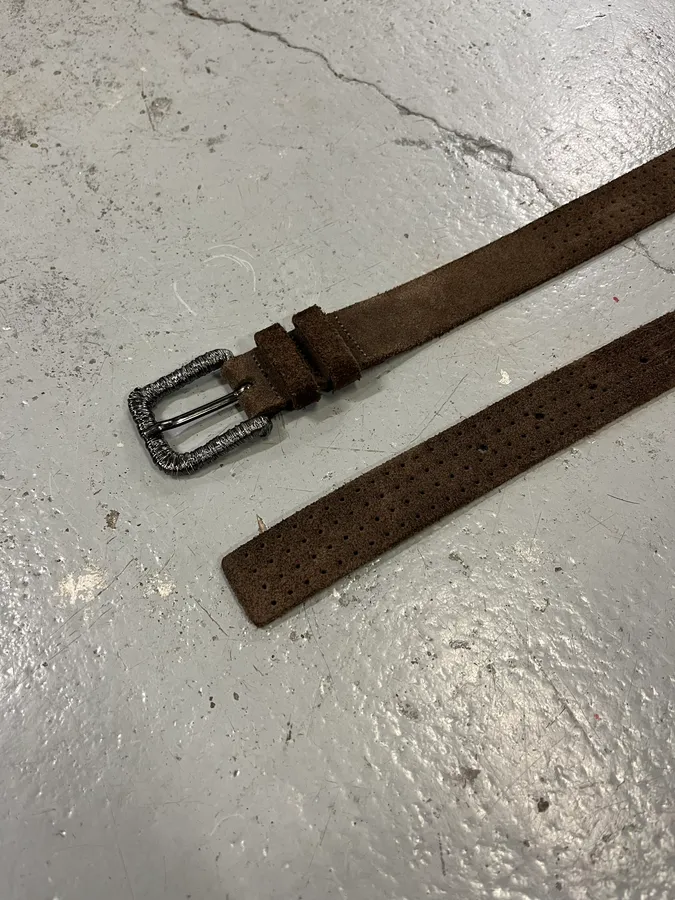 Massimo Rebecchi Brown Suede Leather Belt - Image 5