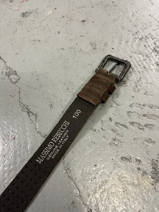 Massimo Rebecchi Brown Suede Leather Belt - Image 8