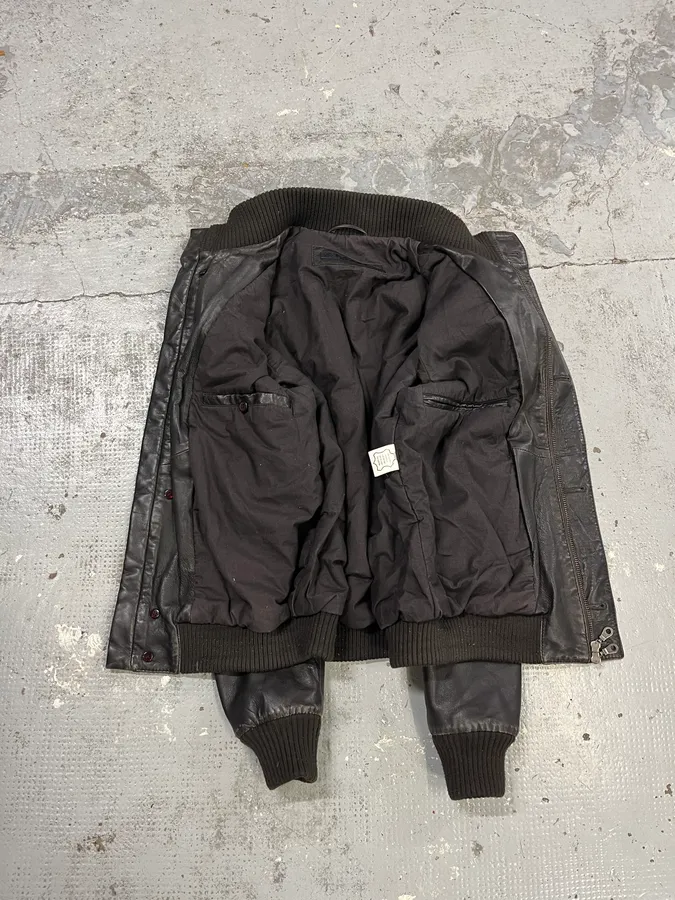 Massimo Rebecchi Buttoned Brown Leather Jacket - Image 8