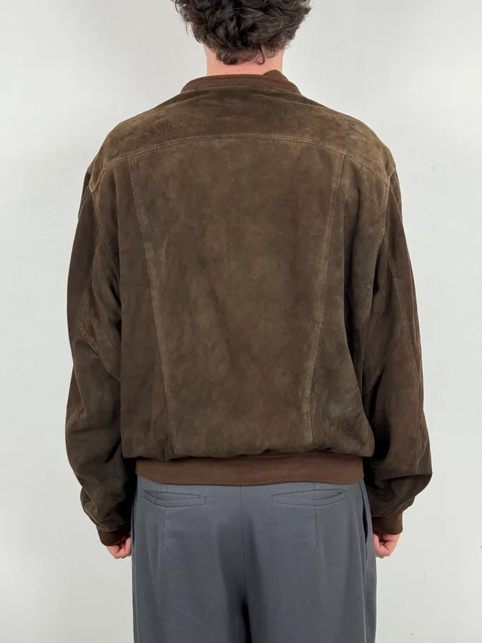 Massimo Rebecchi Buttoned Brown Suede Leather Jacket - Image 3