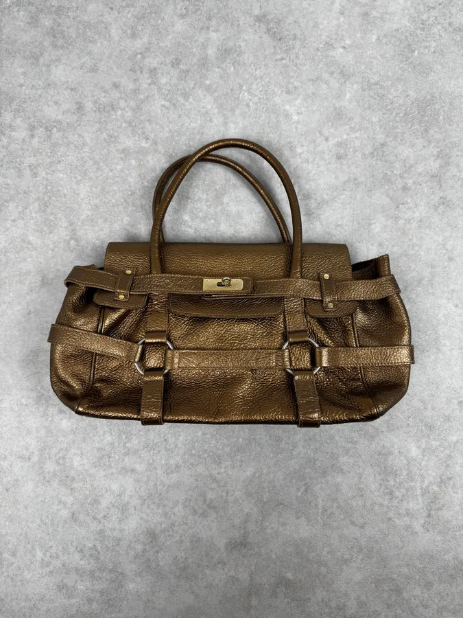 Massimo Rebecchi Gold Leather Handle Bag - Image 2
