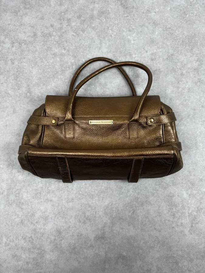 Massimo Rebecchi Gold Leather Handle Bag - Image 4