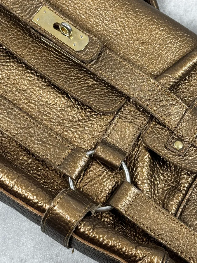 Massimo Rebecchi Gold Leather Handle Bag - Image 7
