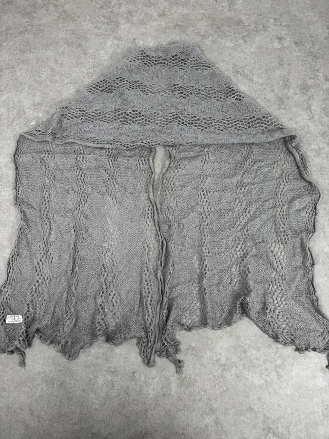 Massimo Rebecchi Mohair Grey Perfored Scarf - Image 6