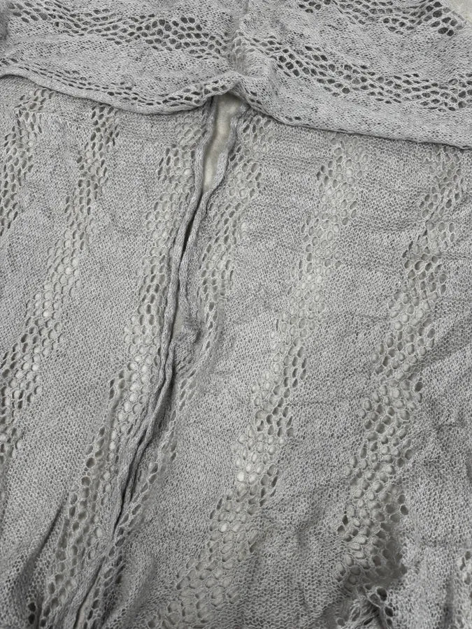 Massimo Rebecchi Mohair Grey Perfored Scarf - Image 7