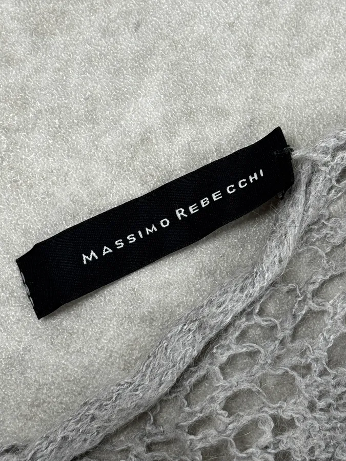 Massimo Rebecchi Mohair Grey Perfored Scarf - Image 8