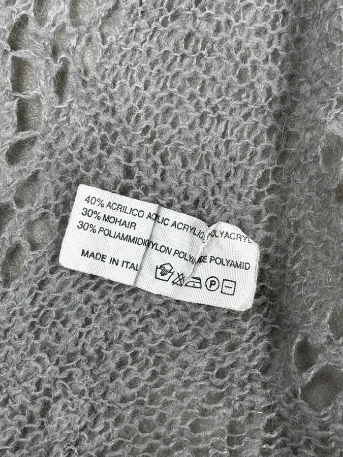 Massimo Rebecchi Mohair Grey Perfored Scarf - Image 9