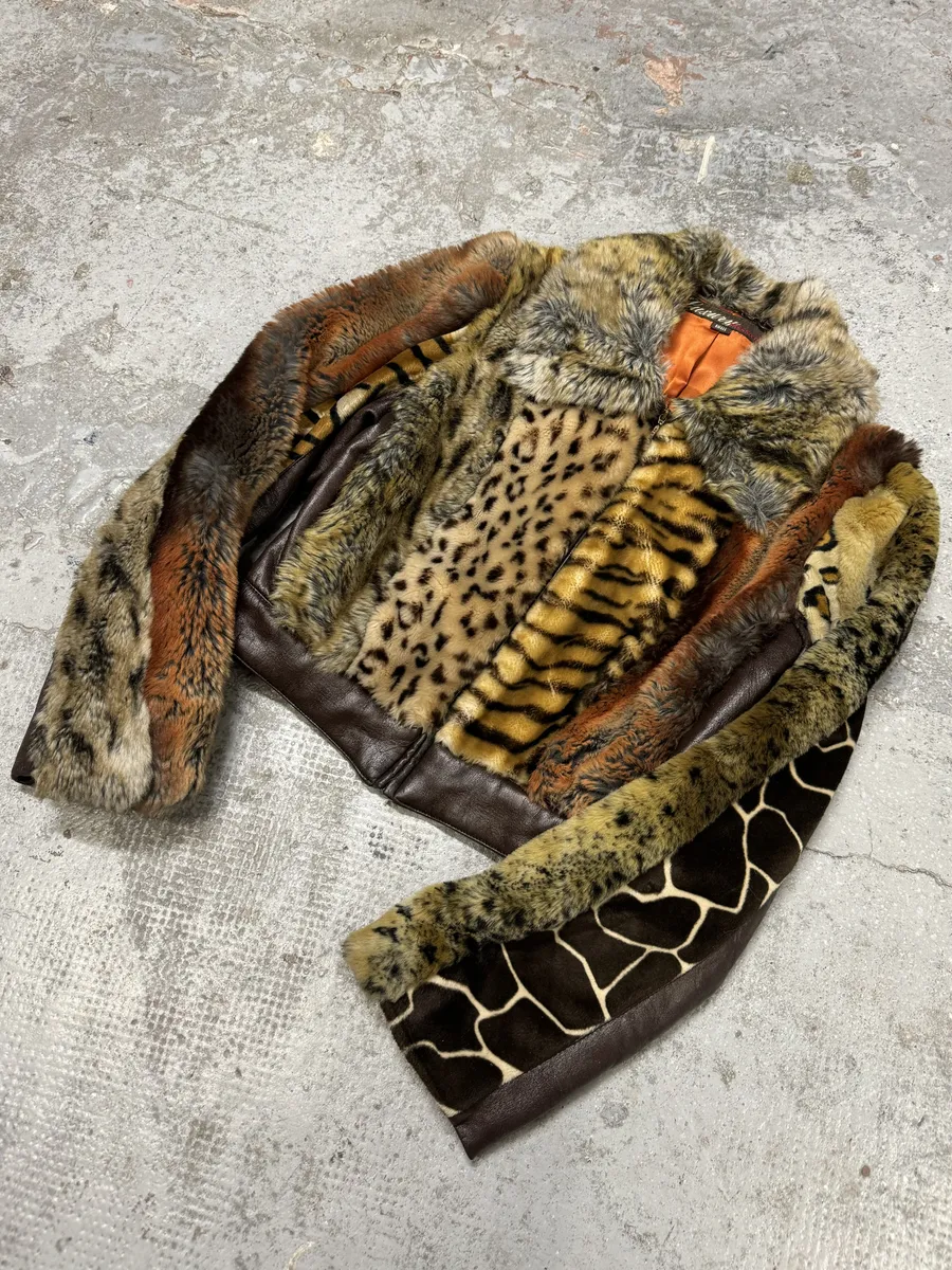 Miss Sixty Patchwork Faux Fur Animal Leopard Jacket - Image 7