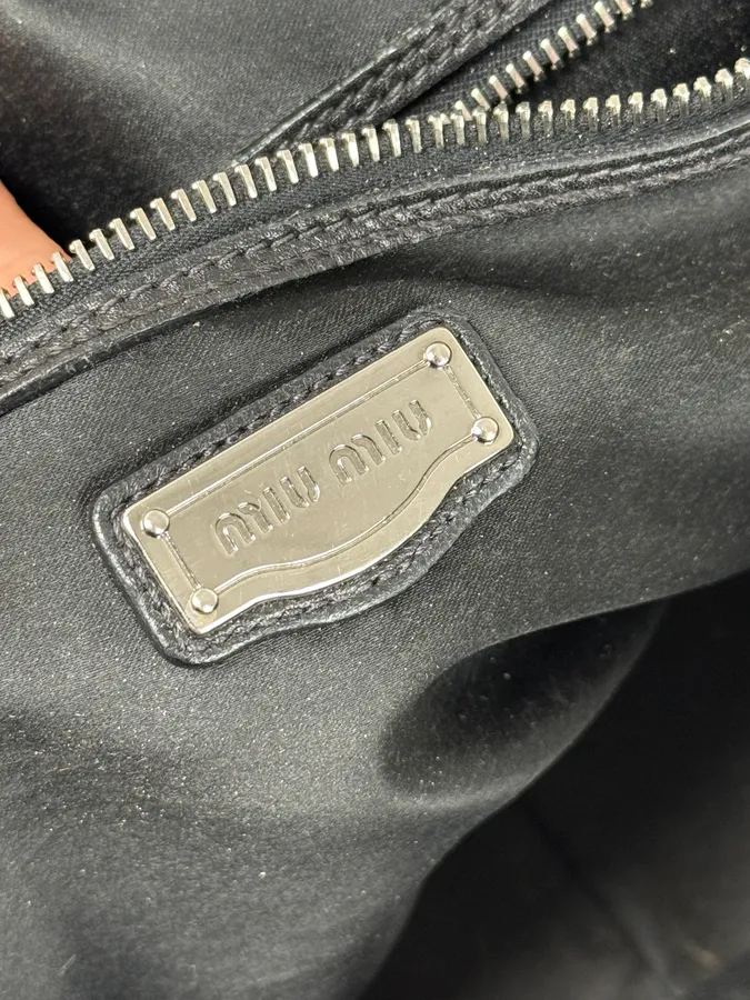 Miu Miu Black Burgundy Leather Bowling Bag - Image 13