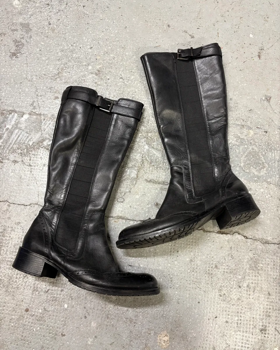Miu Miu Black Leather Ankle Boots - Image 2