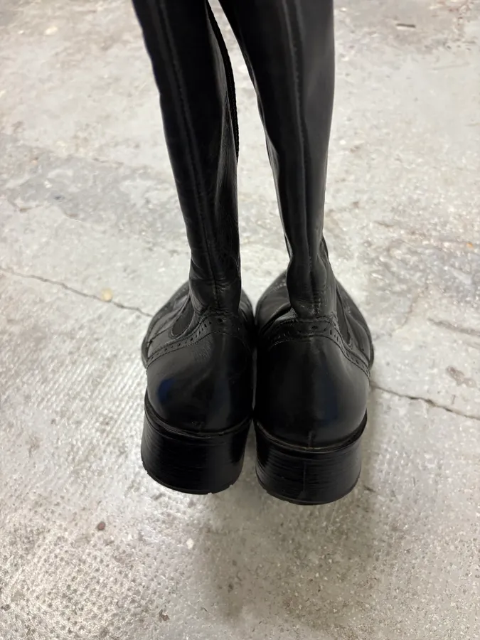 Miu Miu Black Leather Ankle Boots - Image 5