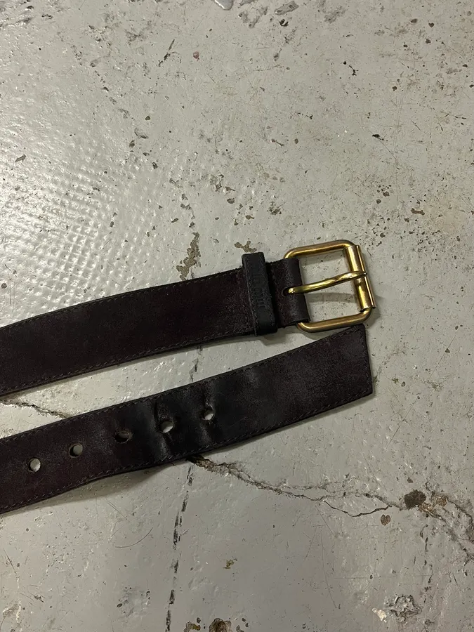 MiuMiu Brown Suede Leather Belt - Image 5