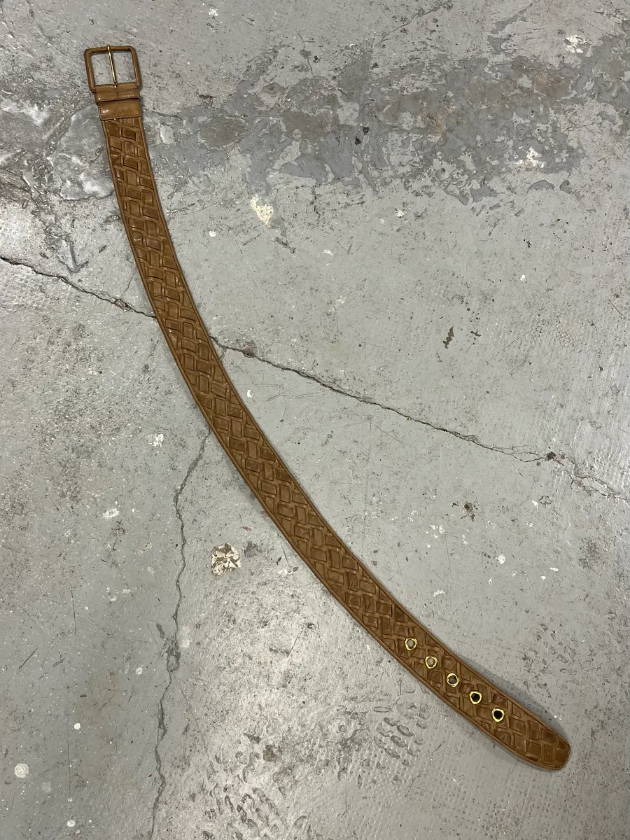 MiuMiu Camel Woven Leather Belt - Image 2