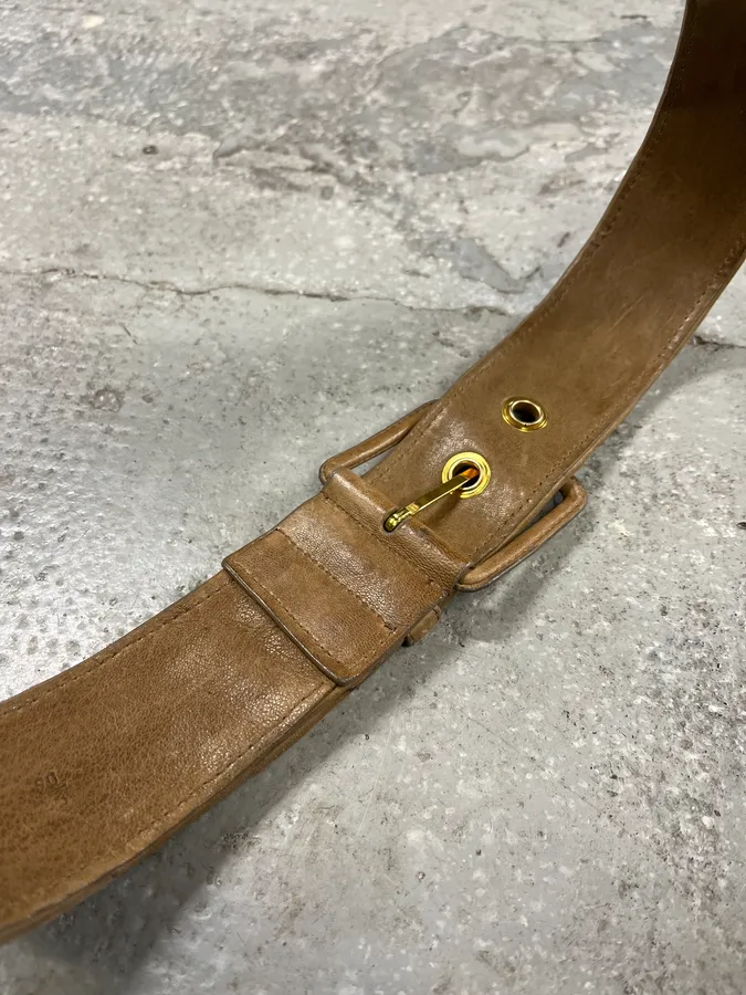 MiuMiu Camel Woven Leather Belt - Image 7