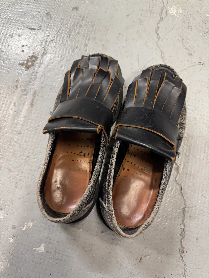 Marni x Dr Martens Black Leather Distressed Loafers - Image 7