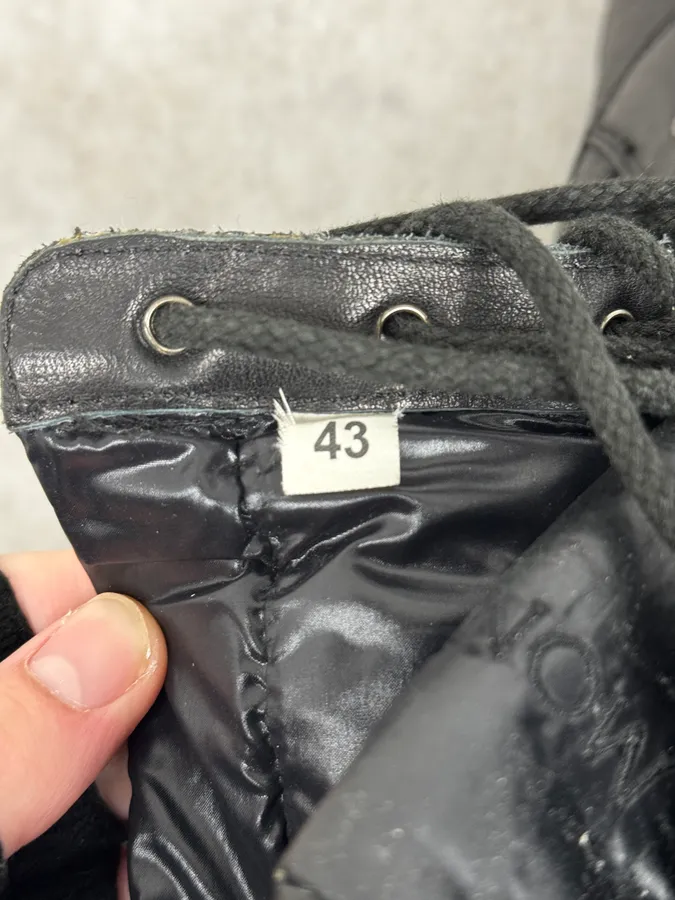 Moncler Black Leather Puffer Boots - Image 7