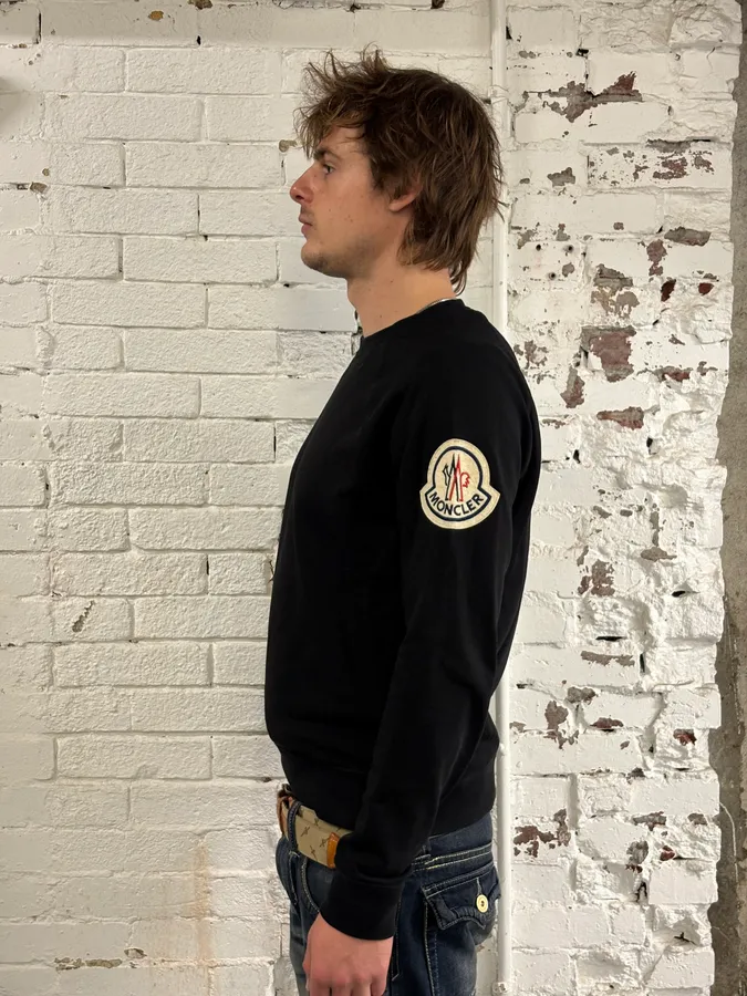 Moncler Black Logo Crewneck Sweater - Image 3
