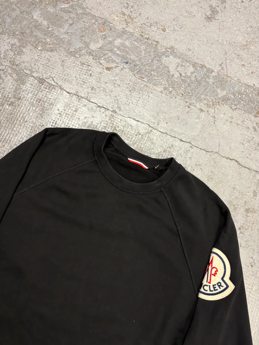Moncler Black Logo Crewneck Sweater - Image 5