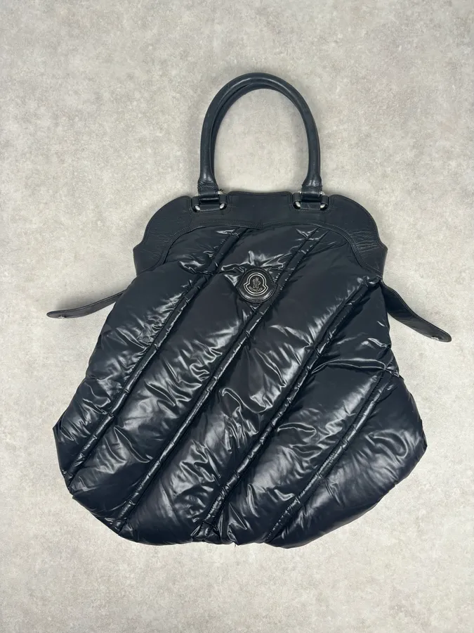 Moncler Black Nylon Quilted Handle Bag - Image 2