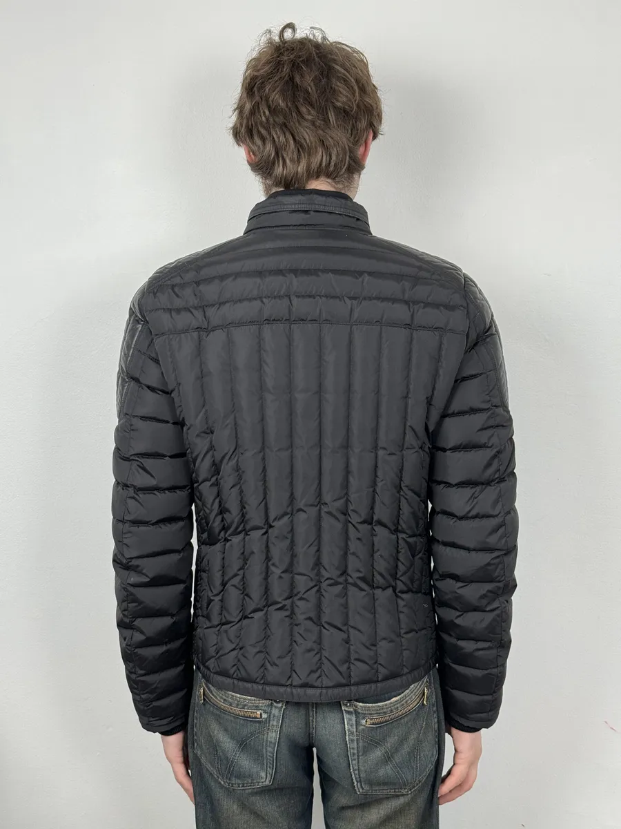 Moncler Black Quilted Leather Padded Puffer Jacket - Image 3