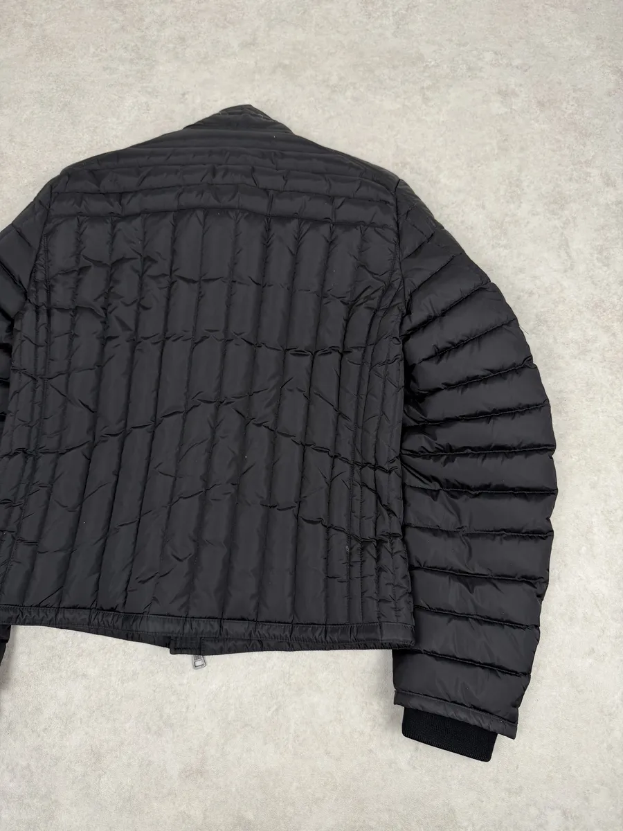 Moncler Black Quilted Leather Padded Puffer Jacket - Image 6
