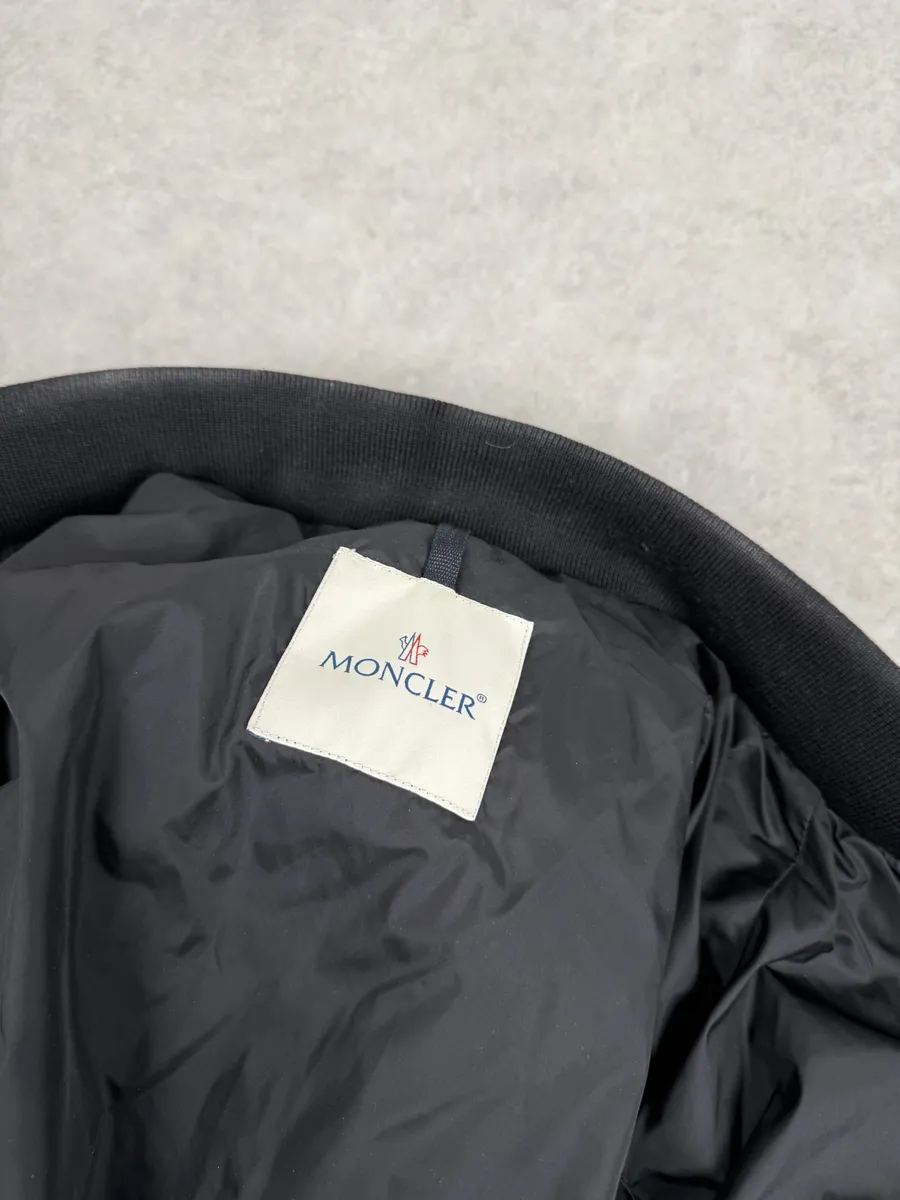Moncler Black Quilted Leather Padded Puffer Jacket - Image 8
