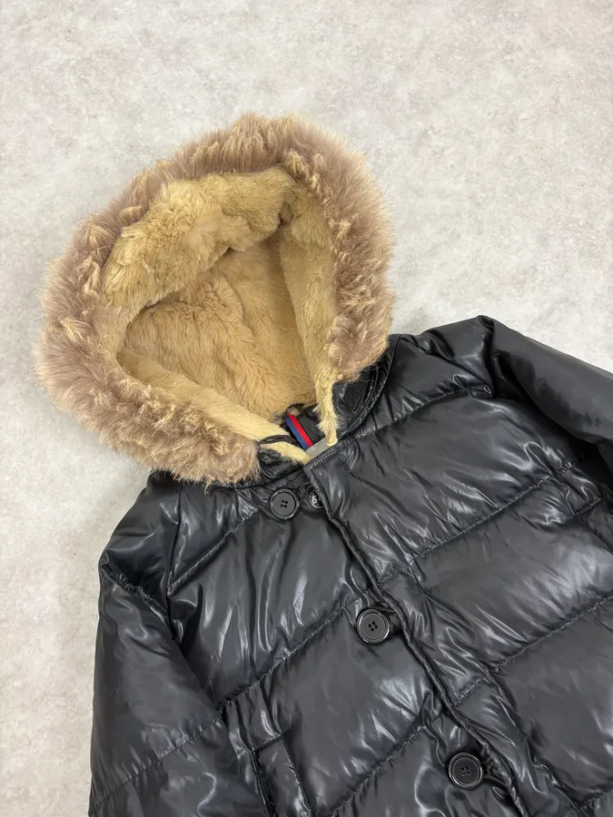 Moncler Fur Hooded Black Puffer Bomber Jacket - Image 6