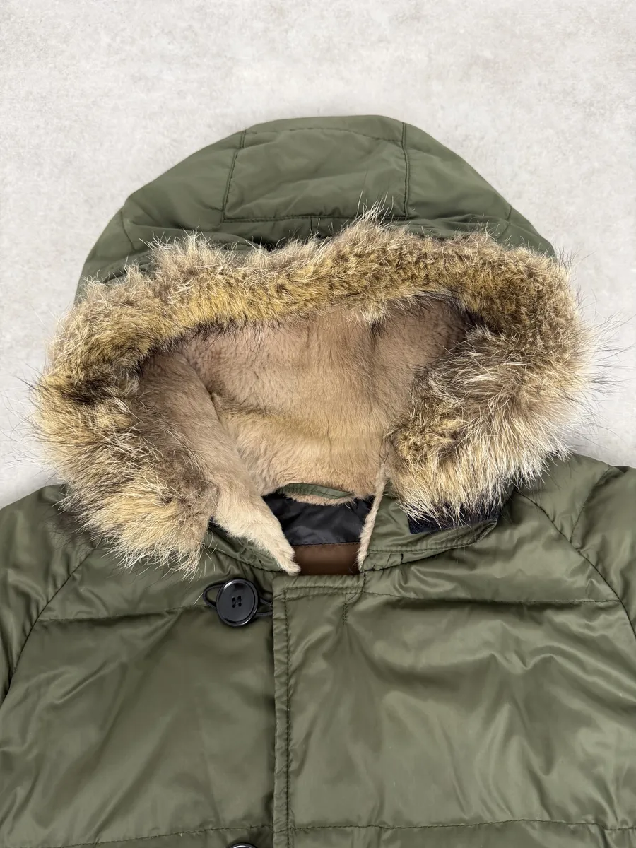 Moncler Green Fur Hood Puffer Jacket - Image 11