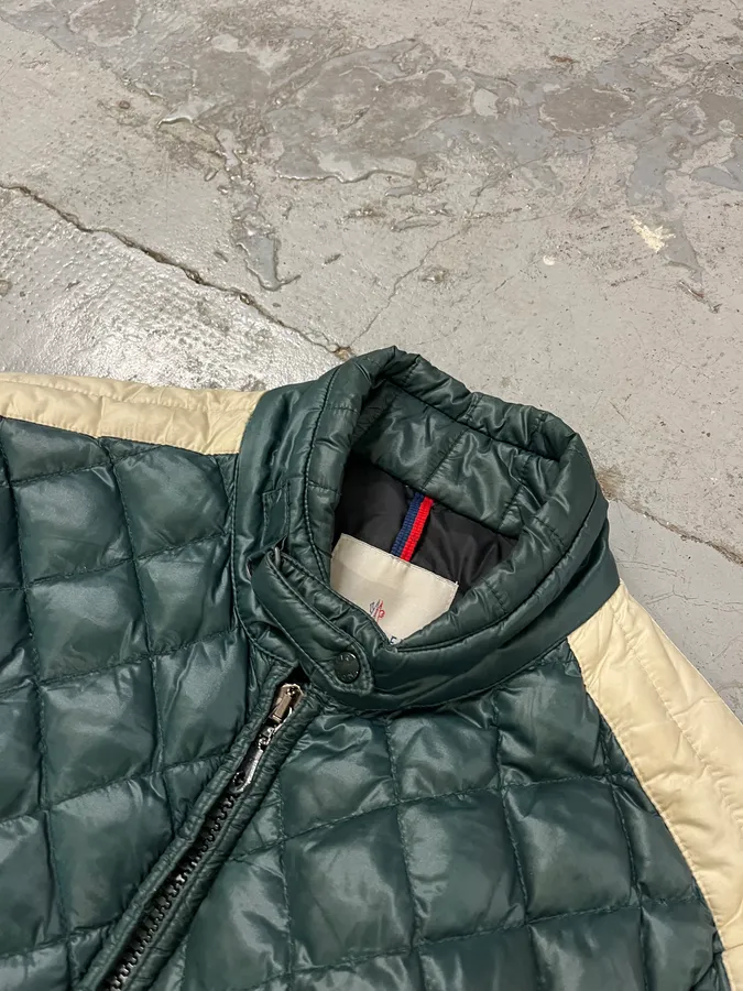 Moncler Green & White Quilted Puffer Jacket - Image 5