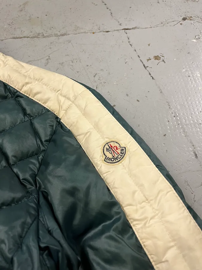 Moncler Green & White Quilted Puffer Jacket - Image 6
