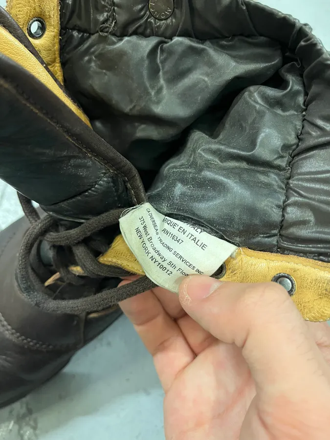 Moncler Lace-Up Brown Leather Puffer Boots - Image 7