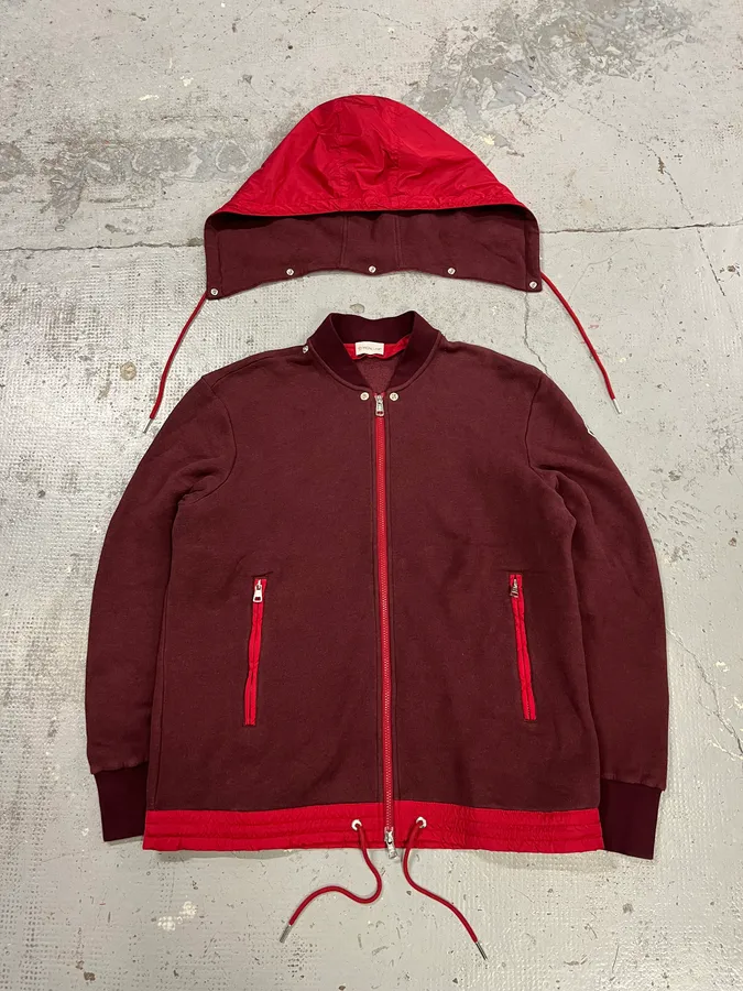 Moncler Red Hybrid Detachable Hood Jacket