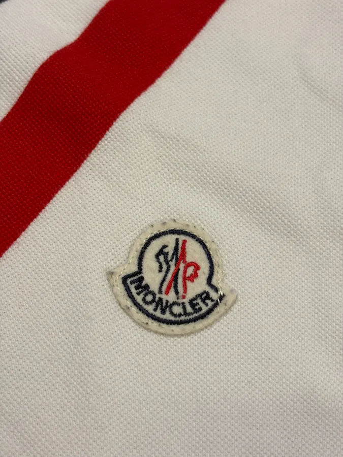 Moncler White Frenchie Striped Polo - Image 8