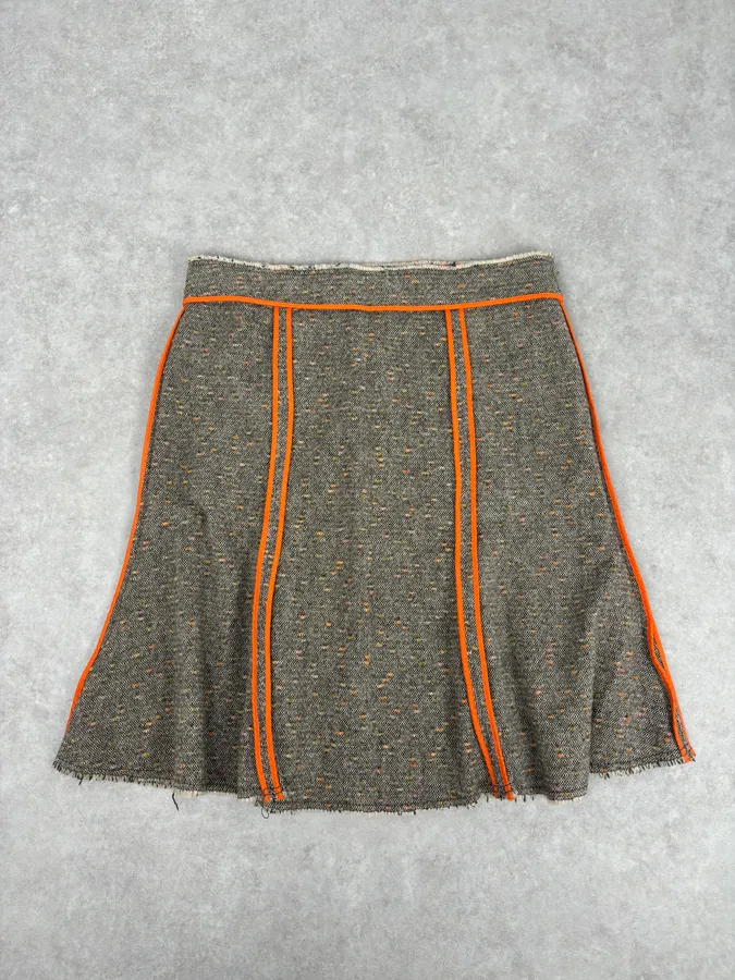 Moschino Beige Wool & Contrast Orange Trim Skirt & Blazer Set - Image 7