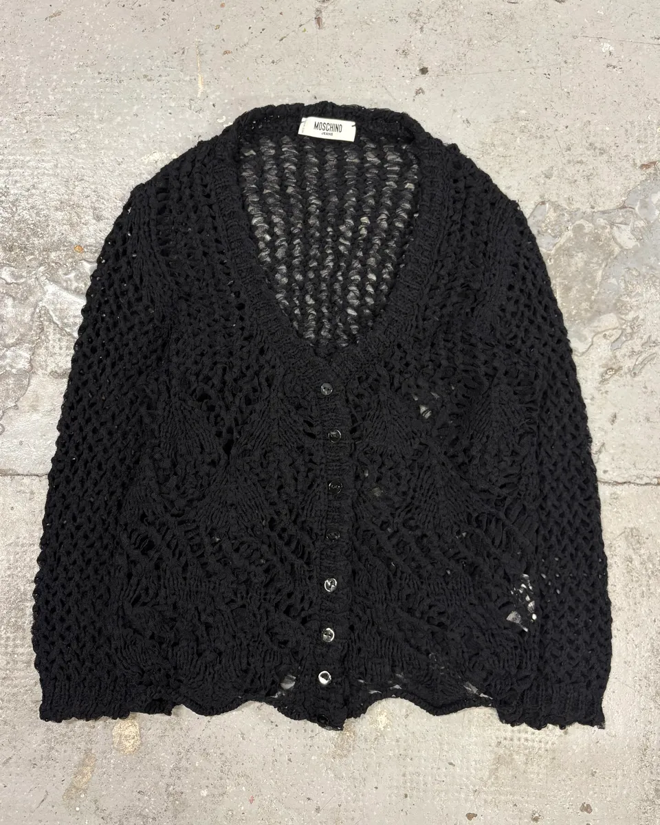 Moschino Black Wool Buttoned Cardigan