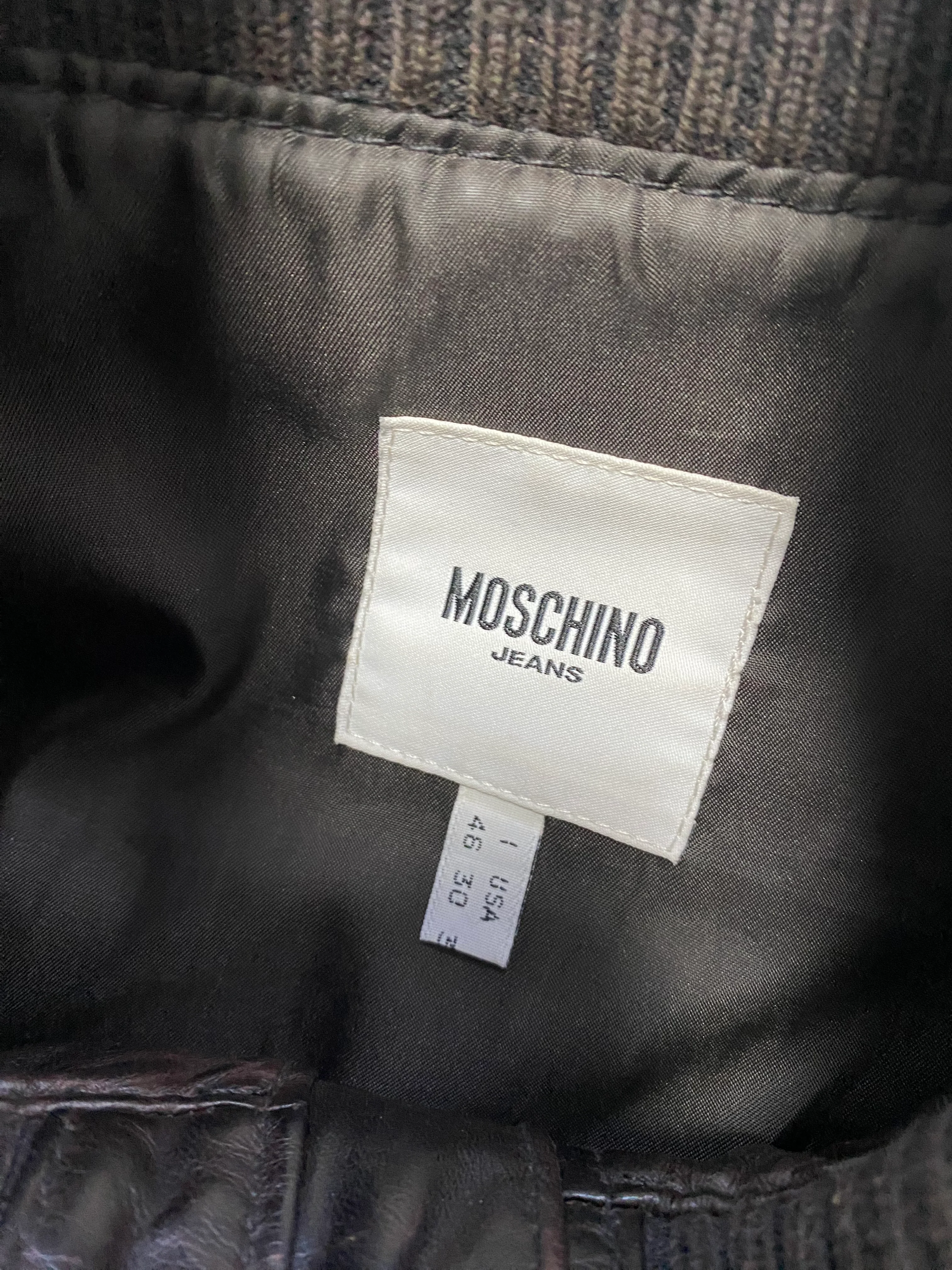 Moschino Simple Brown Leather Jacket - Image 5