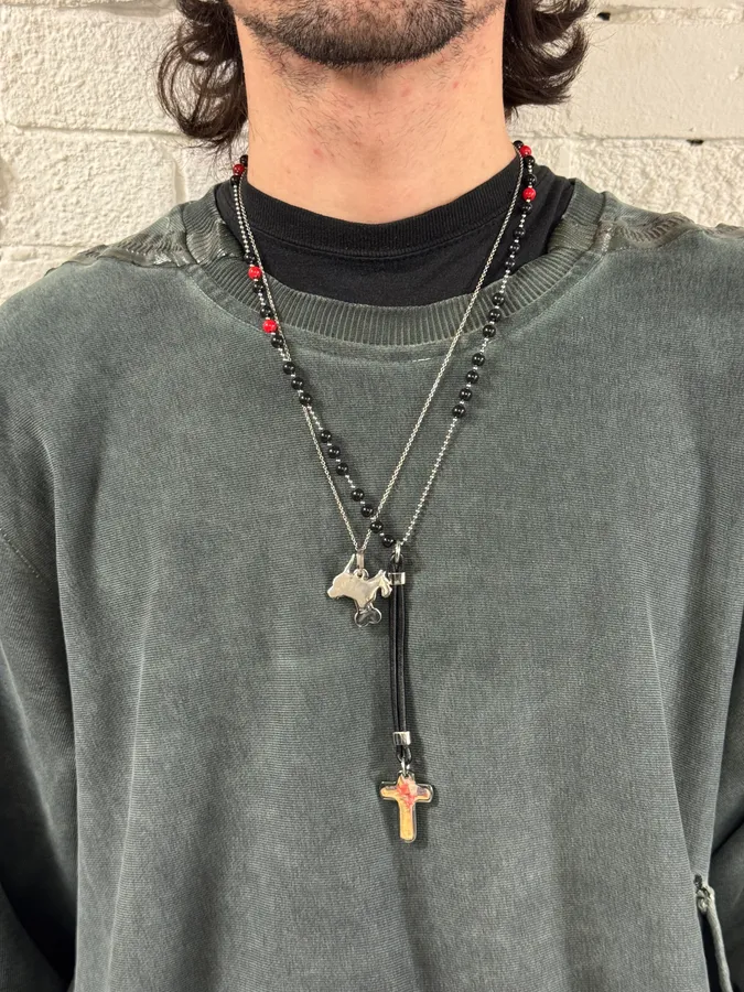 Moschino Dog Bone Tag Steel Necklace - Image 2