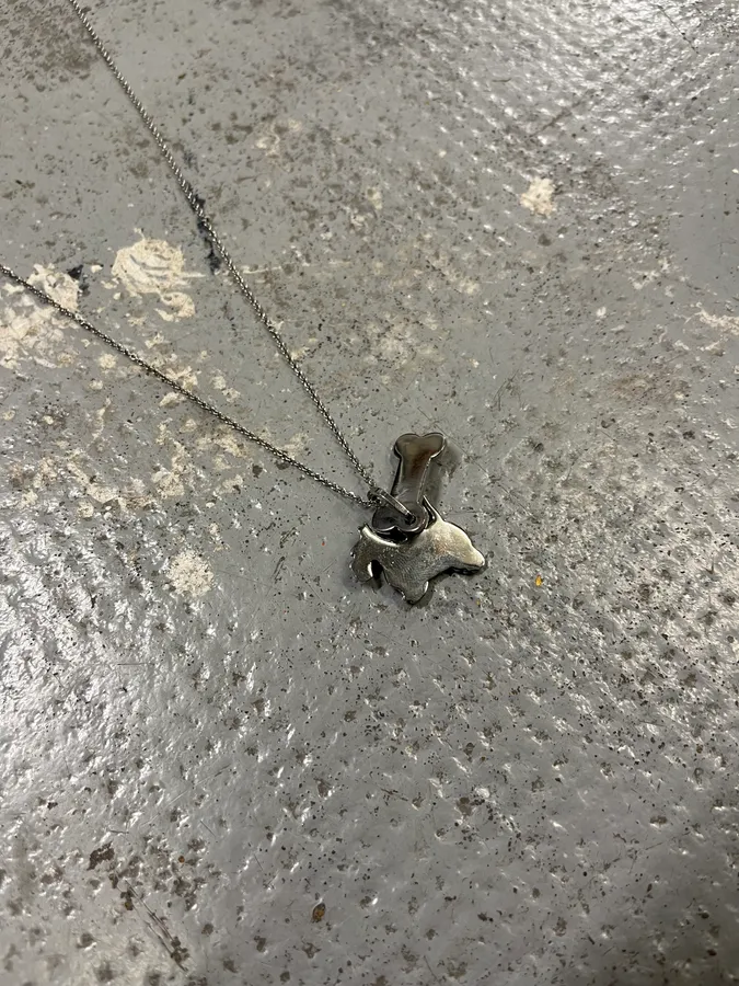 Moschino Dog Bone Tag Steel Necklace - Image 3