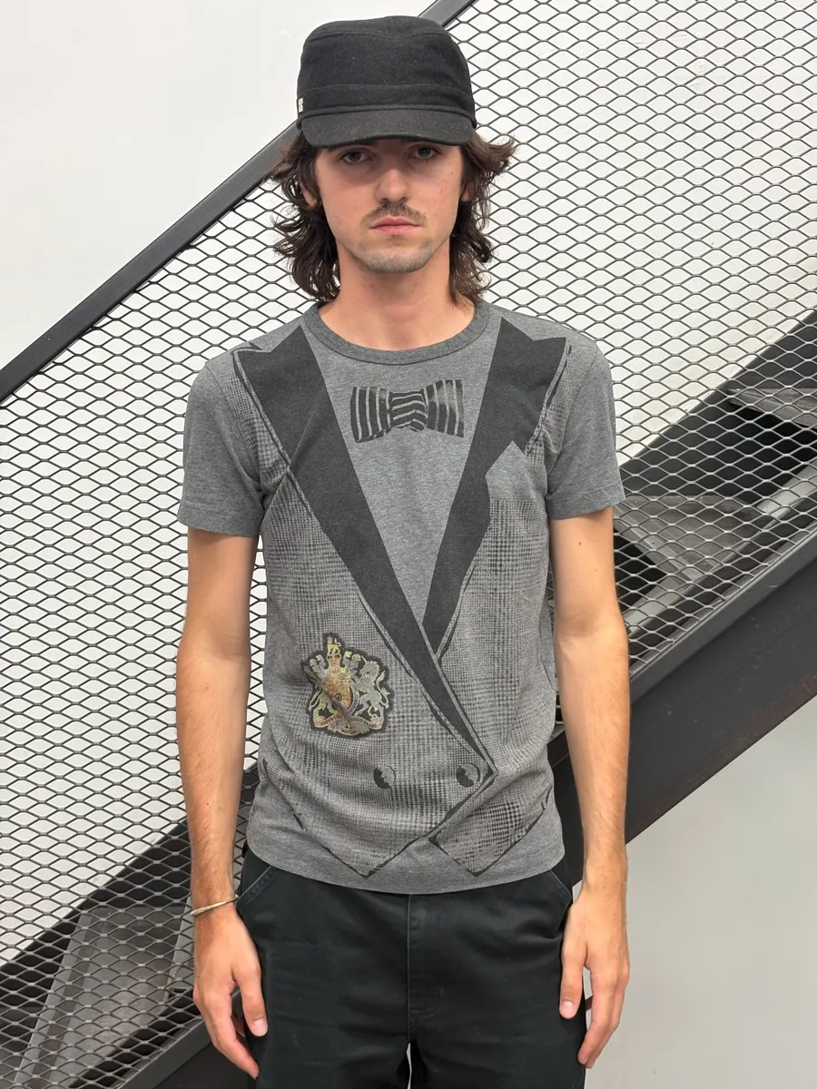 Moschino Grey Blazer Trompe L’Œil T-Shirt - Image 2