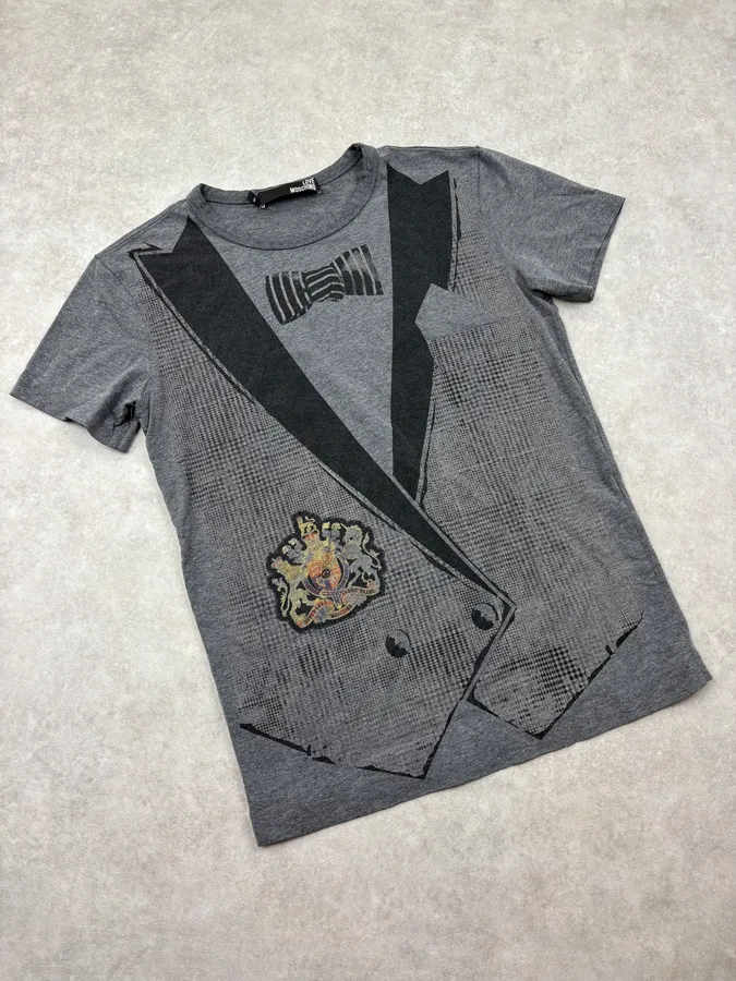 Moschino Grey Blazer Trompe L’Œil T-Shirt - Image 4