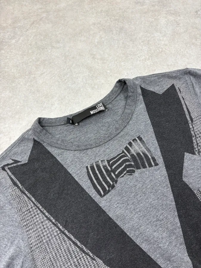 Moschino Grey Blazer Trompe L’Œil T-Shirt - Image 5