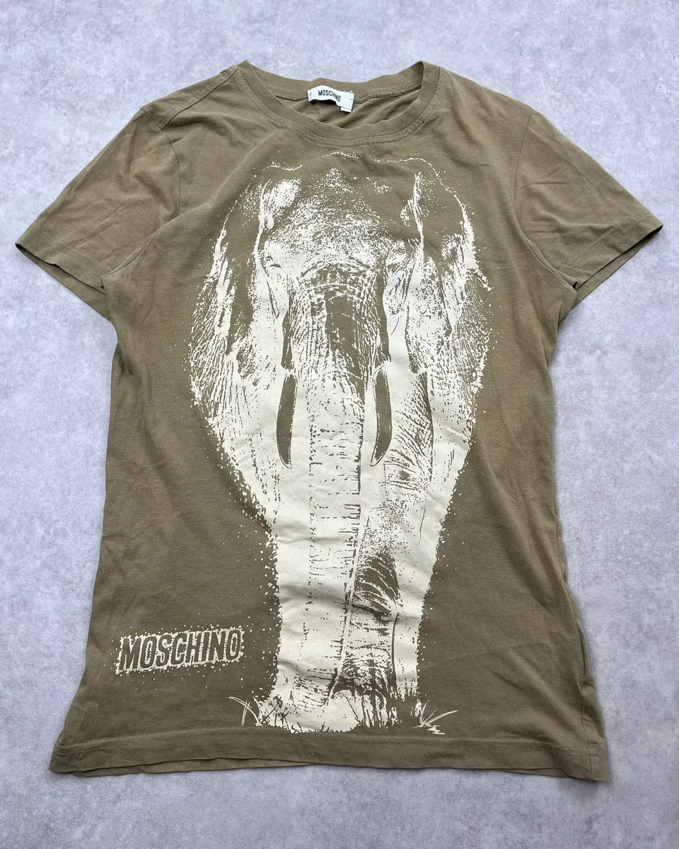 Moschino Khaki Elephant T-Shirt