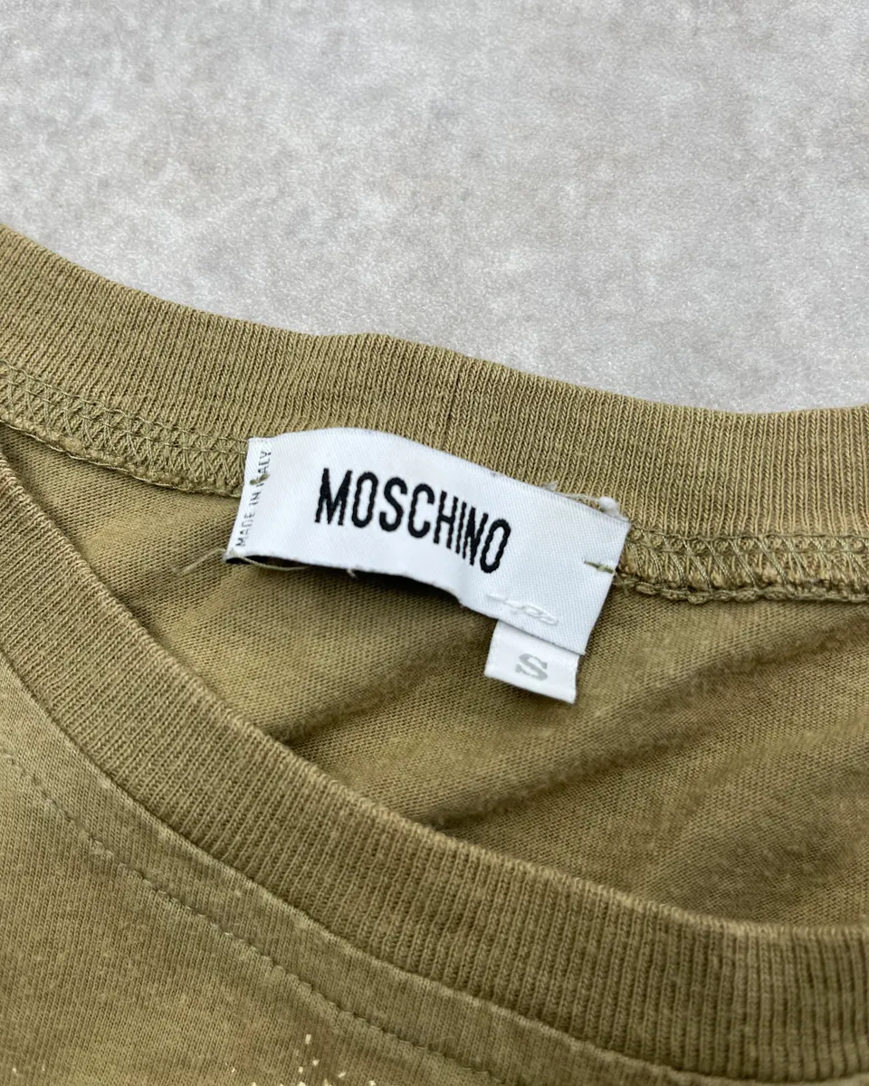Moschino Khaki Elephant T-Shirt - Image 10