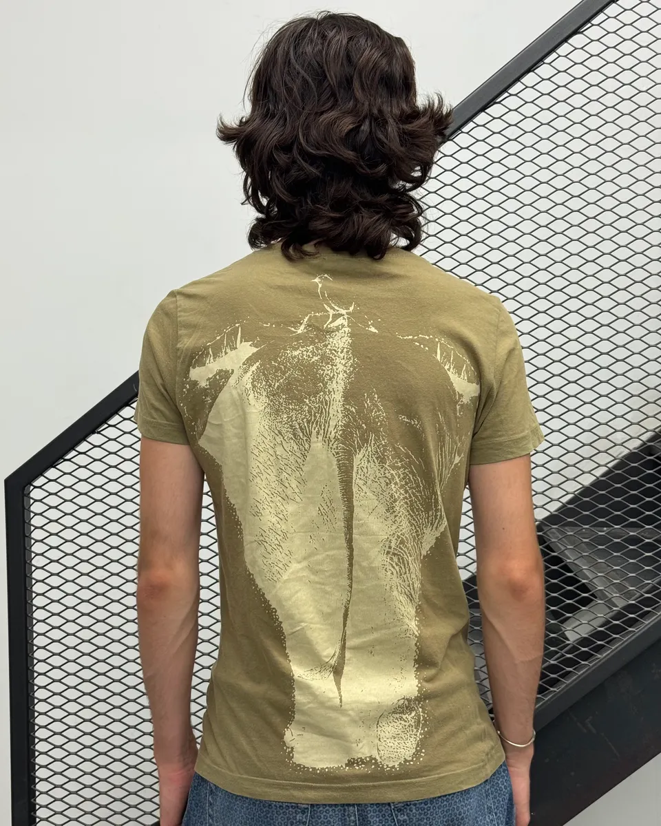 Moschino Khaki Elephant T-Shirt - Image 3